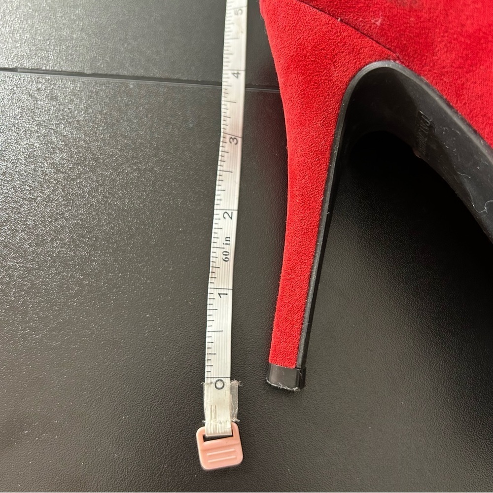 Hot Tomato Heels Women's Suede Peep Toe Back Zipper Holiday Party Size 81/2 M - Picture 9 of 9